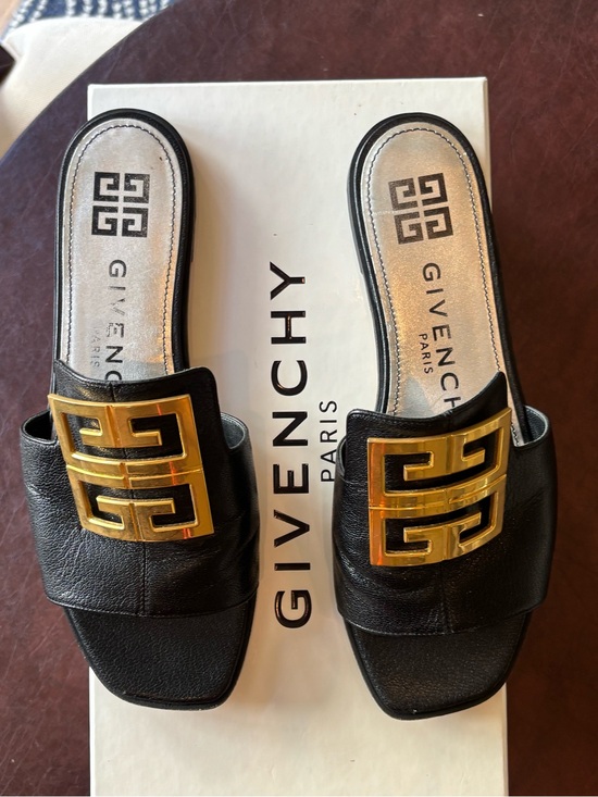 Givenchy Shoes - Givenchy 4G Black Leather Slides